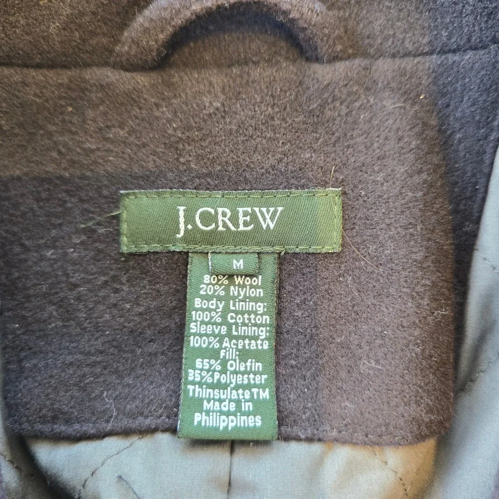 J.Crew Mens Wool Thinsulate Pea Coat Navy Blue Style‎ 65263 Medium FA04